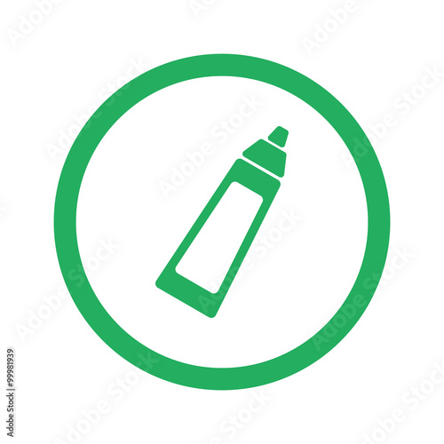 Flat green Baby Bottle icon and green circle