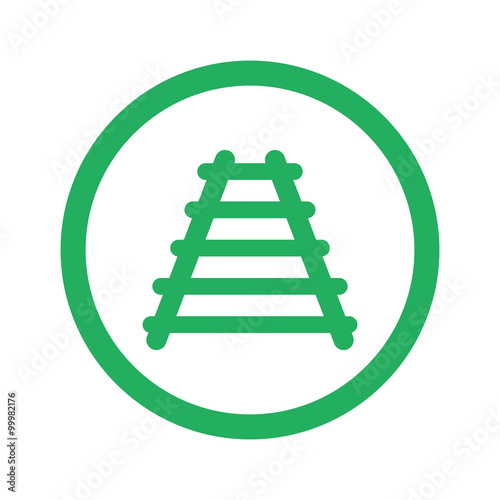 Flat green Railroad icon and green circle