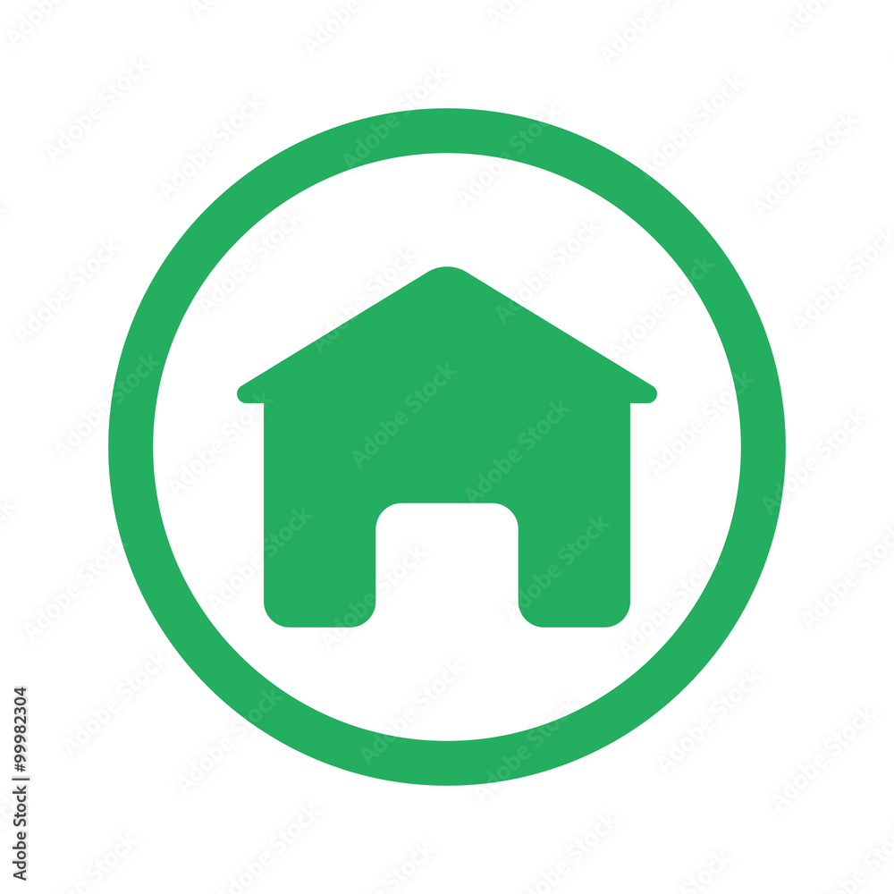 Flat green Home icon and green circle Flat green Home icon and green circle