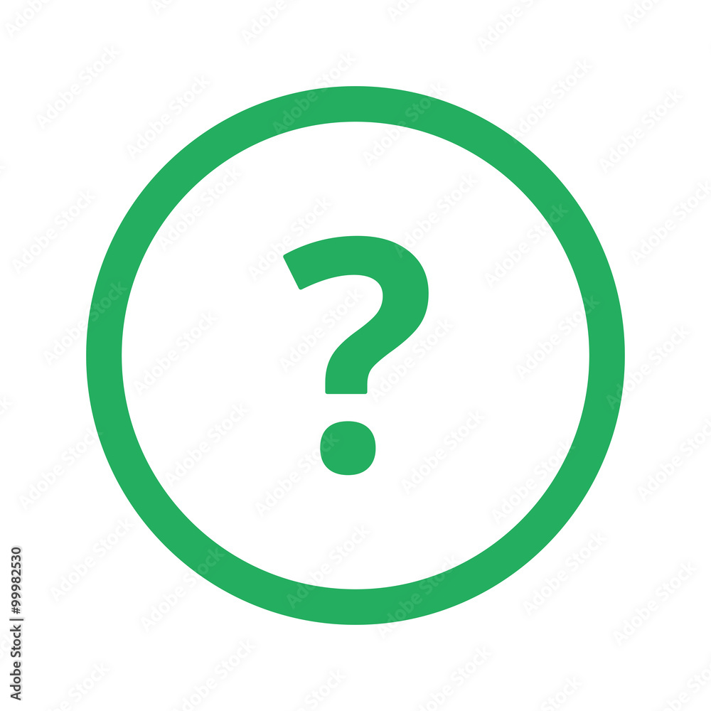 Flat green Question Mark icon and green circle Flat green Question Mark icon and green circle