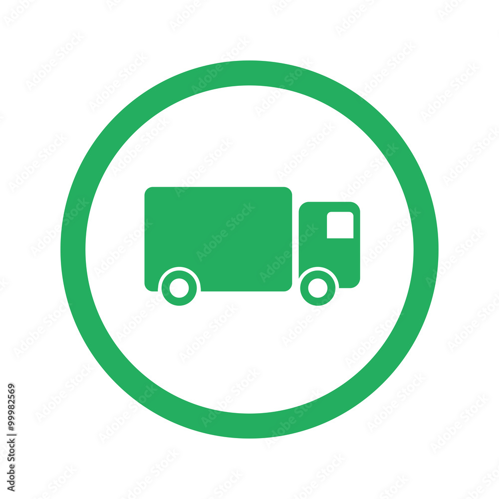 Flat green Delivery Truck icon and green circle Flat green Delivery Truck icon and green circle