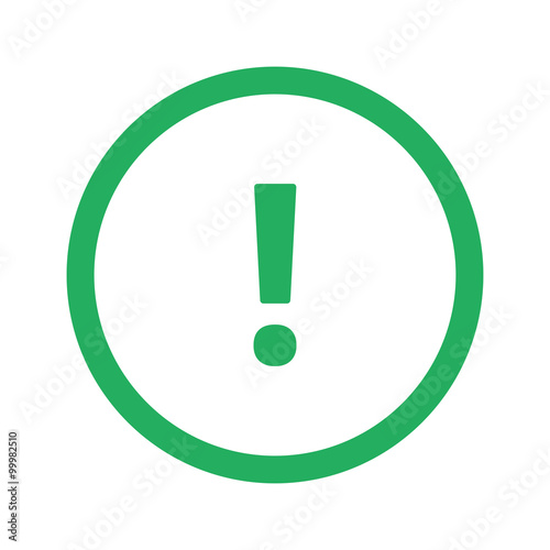 Flat green Exclamation Mark icon and green circle