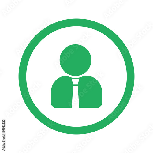 Flat green User Profile icon and green circle