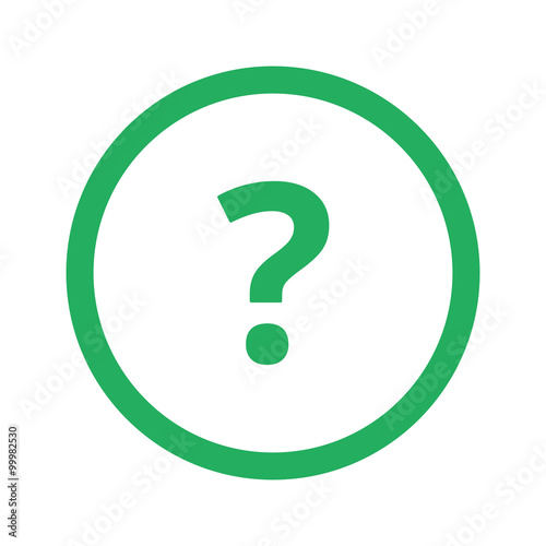 Flat green Question Mark icon and green circle