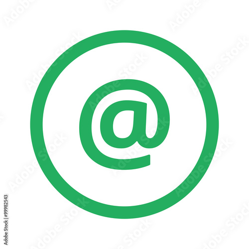 Flat green E-Mail icon and green circle