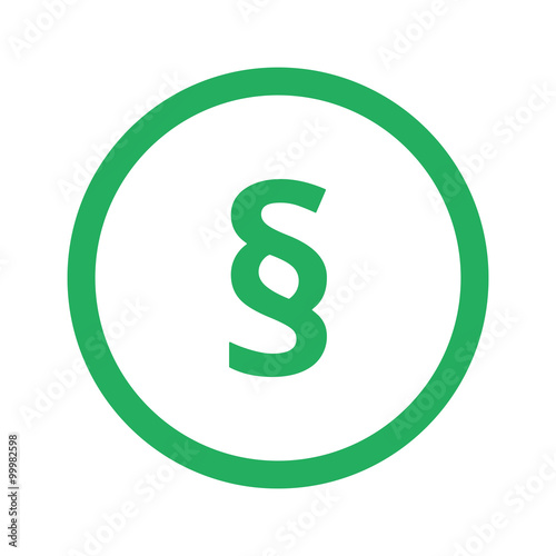 Flat green Paragraph icon and green circle