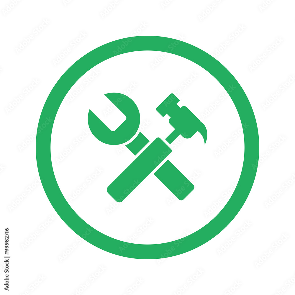 Flat green Service icon and green circle Flat green Service icon and green circle