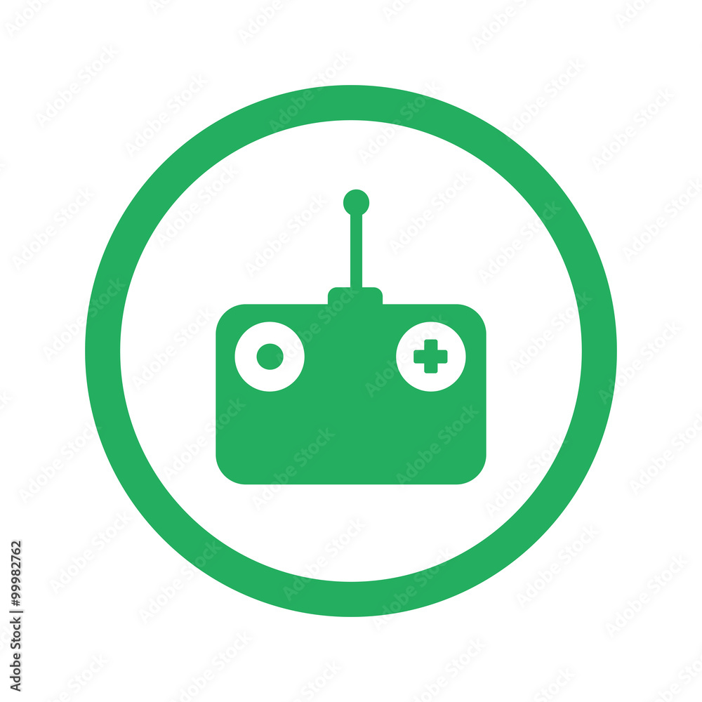 Flat green Radio Control icon and green circle Flat green Radio Control icon and green circle