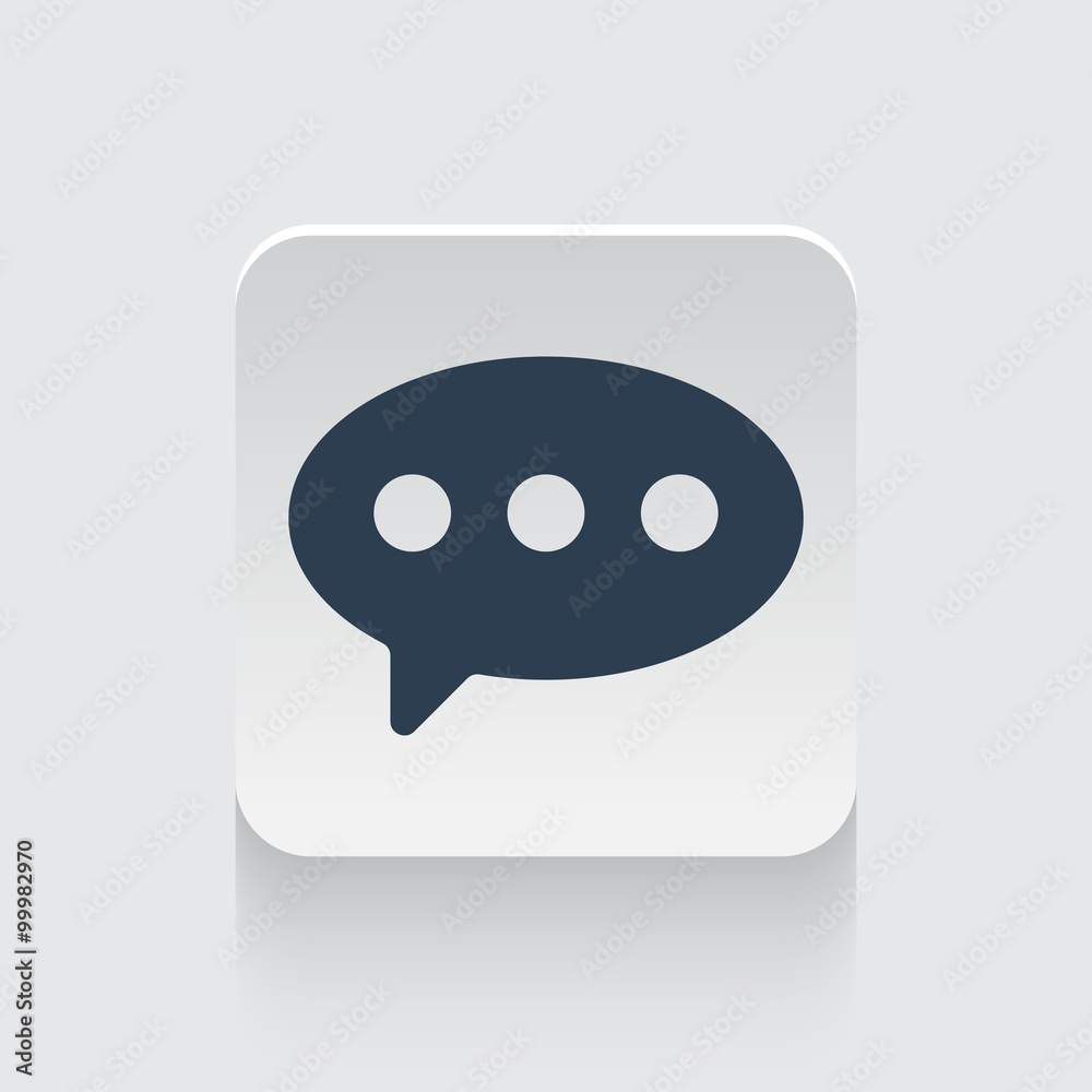 Flat black Comment icon on rounded square web button Flat black Comment icon on rounded square web button