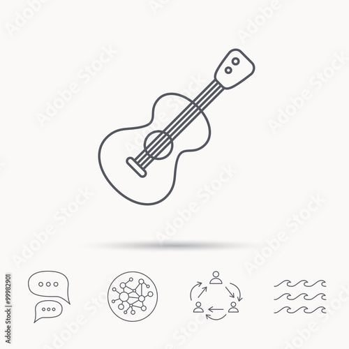Guitar icon. Musical instrument sign.