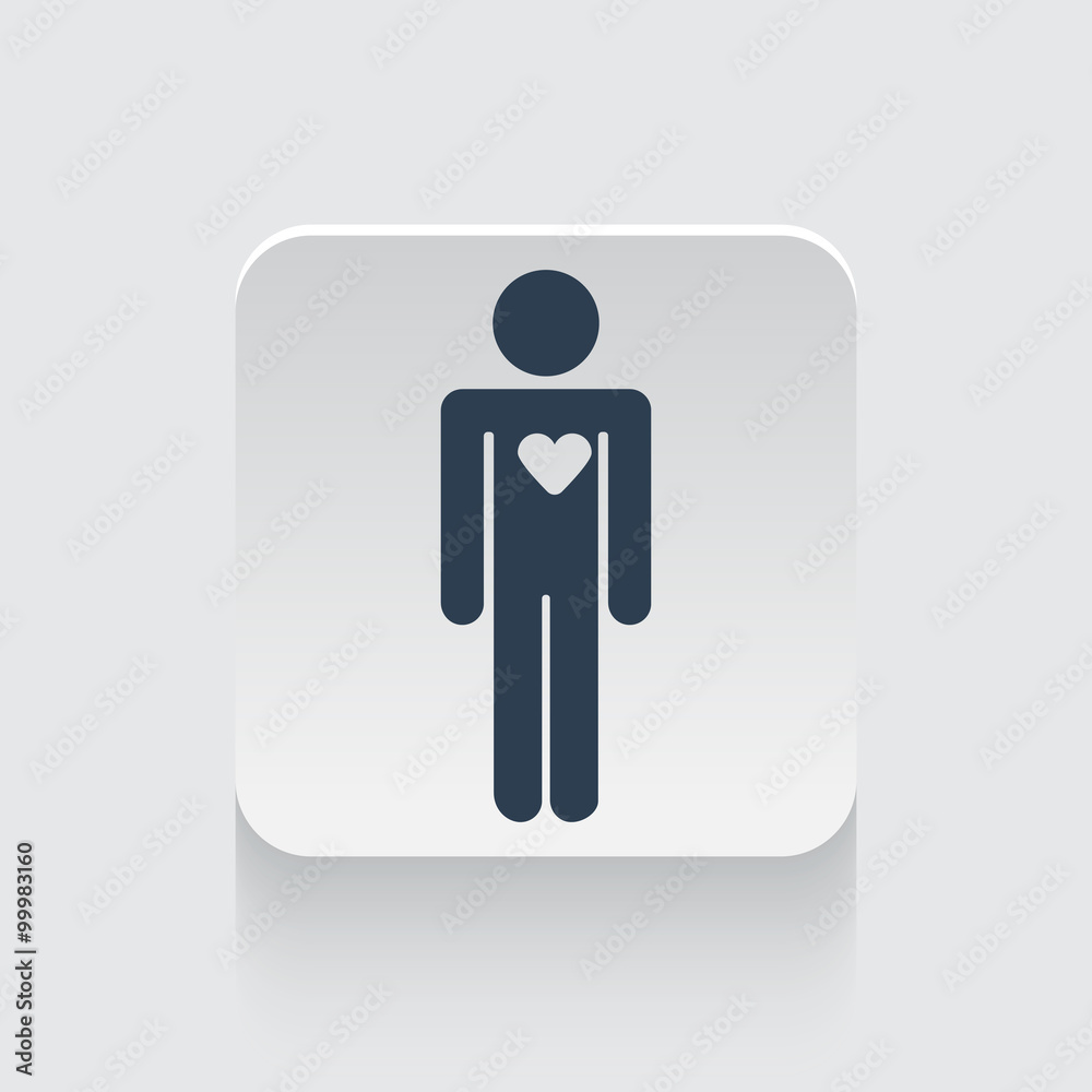 Flat black Heart icon on rounded square web button Flat black Heart icon on rounded square web button