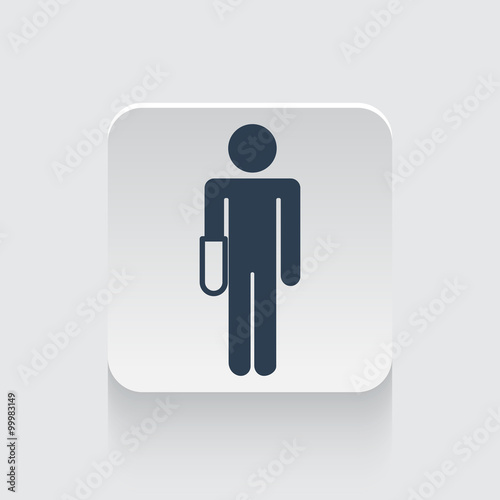 Flat black Hand icon on rounded square web button