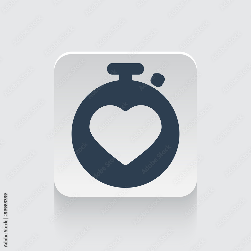 Flat black Heart Rate Monitor icon on rounded square web button Flat black Heart Rate Monitor icon on rounded square web button
