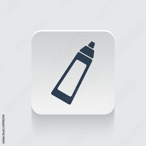Flat black Baby Bottle icon on rounded square web button