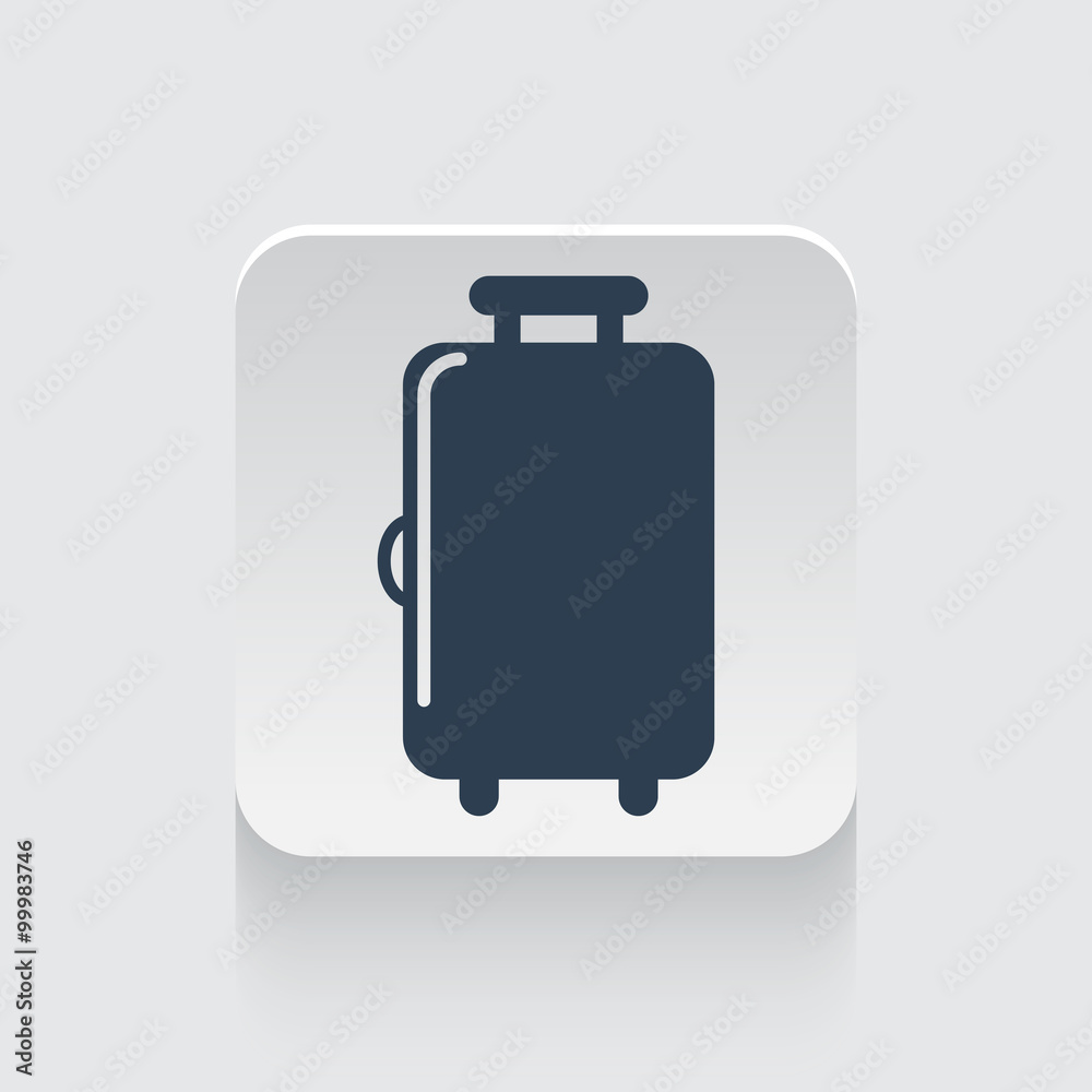 Flat black Luggage icon on rounded square web button Flat black Luggage icon on rounded square web button