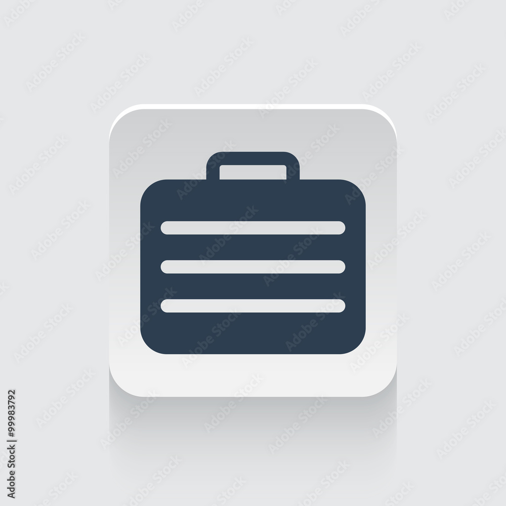 Flat black Travel Case icon on rounded square web button Flat black Travel Case icon on rounded square web button