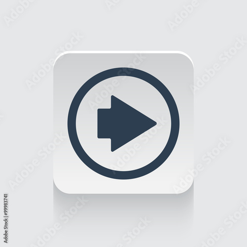 Flat black Arrow Right icon on rounded square web button