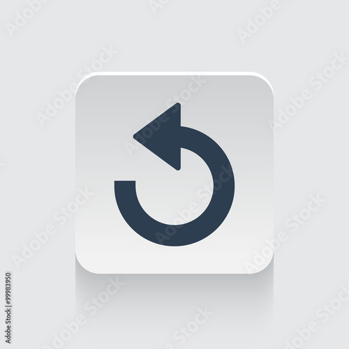 Flat black Undo icon on rounded square web button
