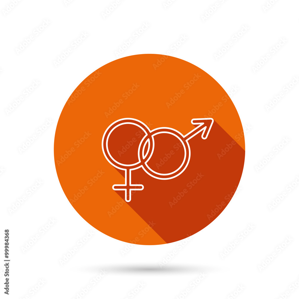 Male and female icon. Traditional sexuality sign Male and female icon. Traditional sexuality sign