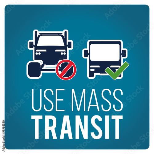 use mas transit illustration over blue color