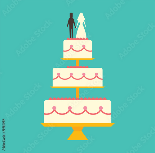 Wedding cake Isolated on background vector illustration