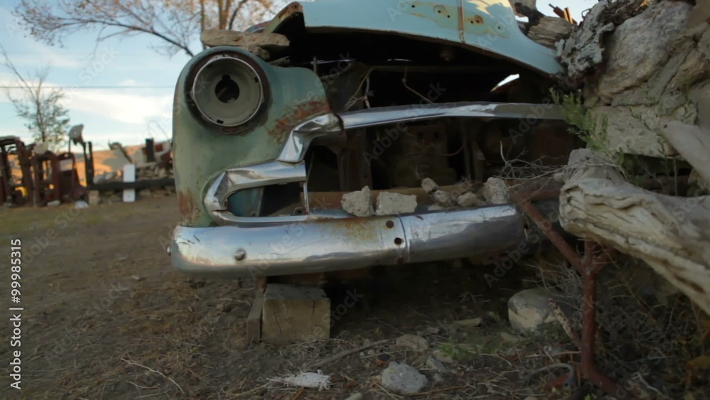 Old, rusted car at Thunder Mountain Park in Nevada. Old, rusted car at Thunder Mountain Park in Nevada.