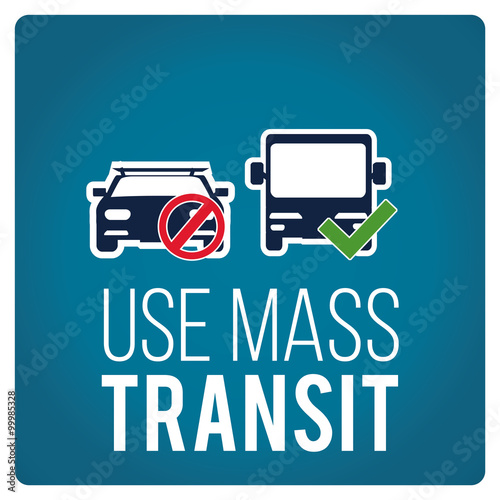 use mas transit illustration over blue color