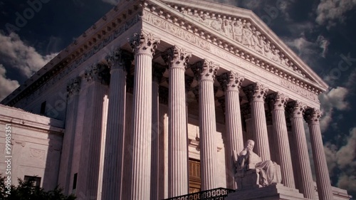 Supreme Court Building in Washington DC with Clouds in Time Lapse