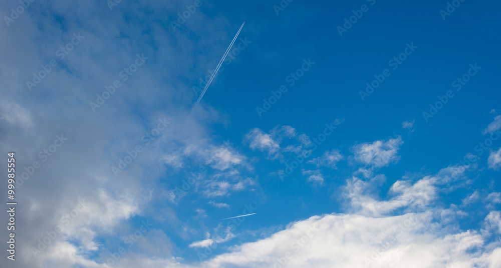 Clouds in a blue sky in winter Clouds in a blue sky in winter