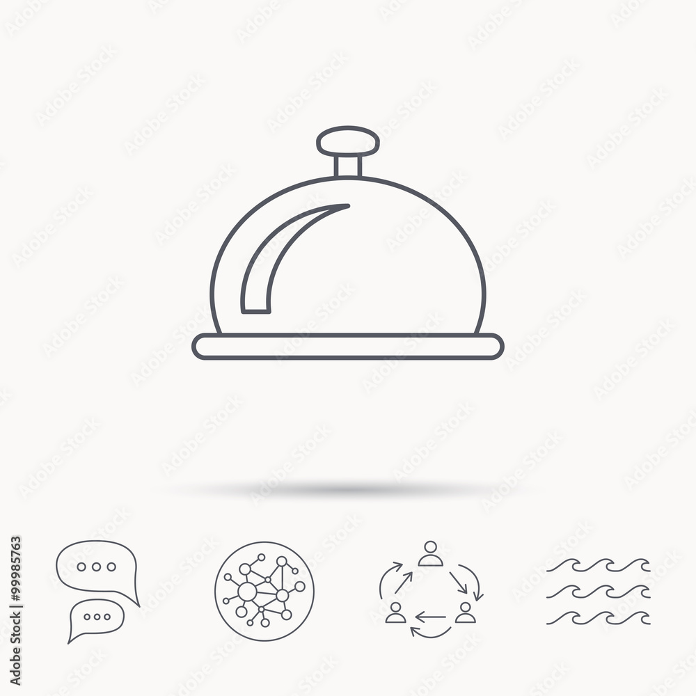 Reception bell icon. Hotel service sign. Reception bell icon. Hotel service sign.