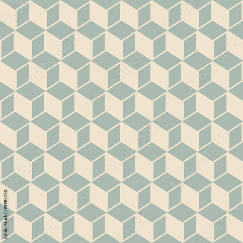 Elegant antique background image of cubic square geometry pattern. 