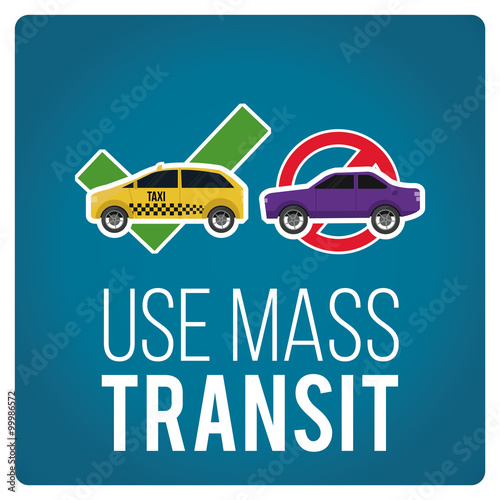 use mas transit illustration over blue color