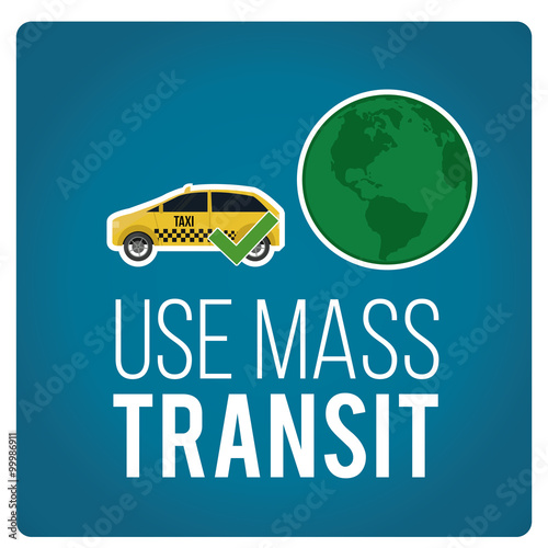 use mas transit illustration over blue color