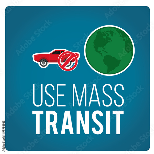 use mas transit illustration over blue color
