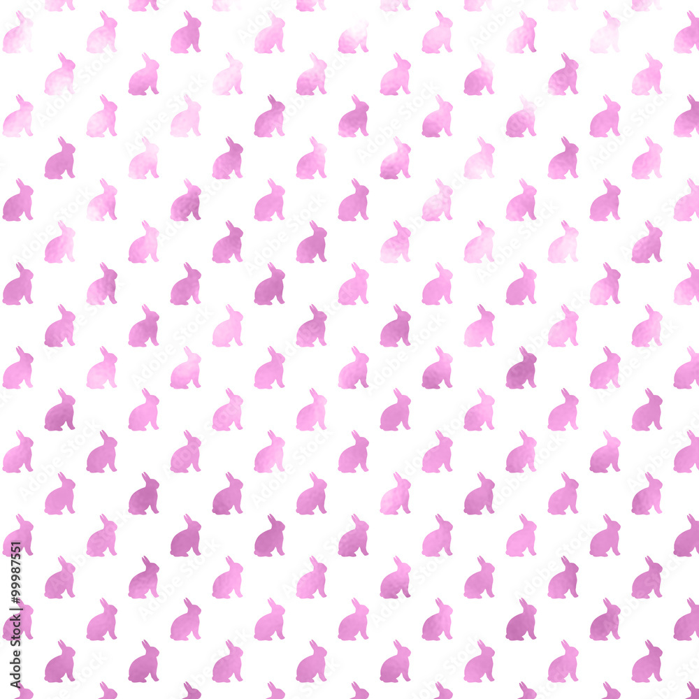 Pink Bunny Background Faux Foil Bunnies Pattern Texture