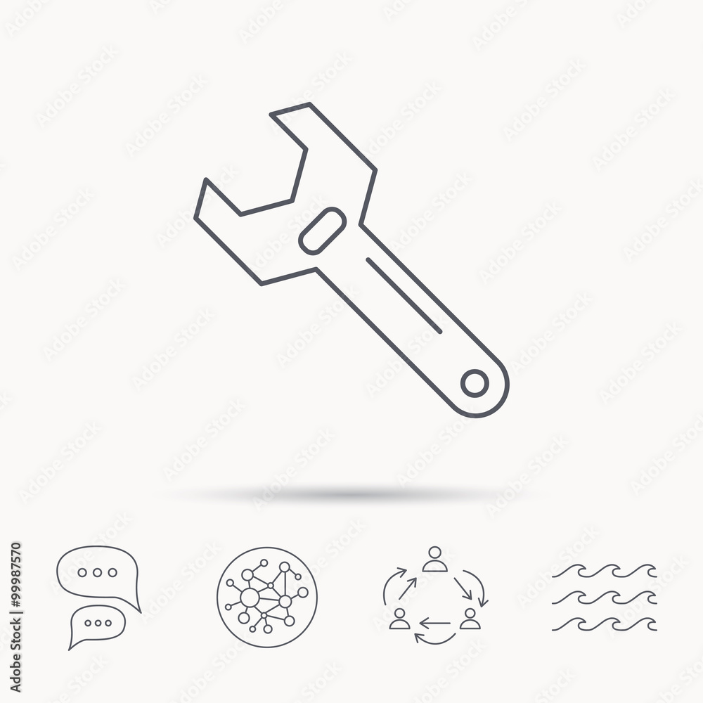 Wrench key icon. Repair tool sign. Wrench key icon. Repair tool sign.