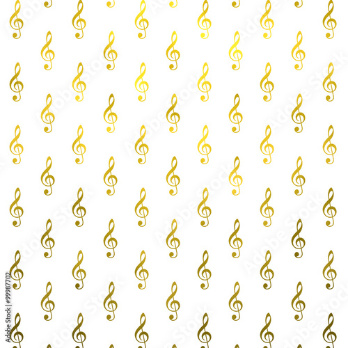Gold Clef Note Faux Foil Metallic Musical Symbol Music Texture