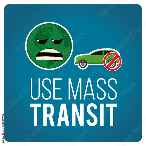use mas transit illustration over blue color