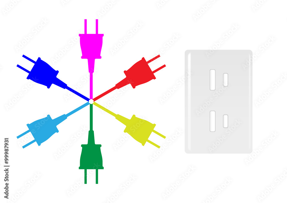 電源プラグとソケットのイラスト Stock ベクター Adobe Stock