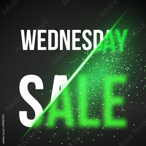 Wednesday Sale Energy Explosion Concept Vector Illustration. Wee