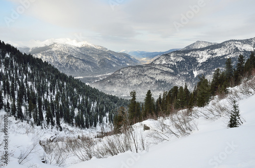 Россия, Сибирь, горы Хакассии зимой