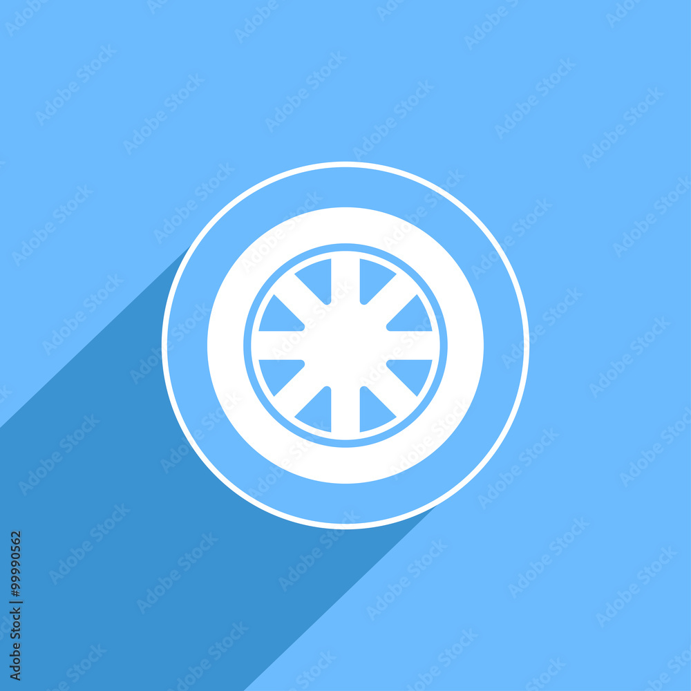 Auto rim sign icon, vector illustration. Flat design style for w Auto rim sign icon, vector illustration. Flat design style for w