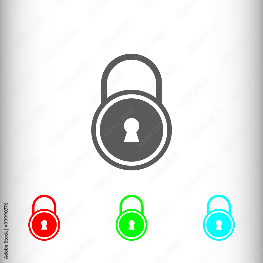 Lock, locked sign icon, vector illustration. Flat design style f Lock, locked sign icon, vector illustration. Flat design style f