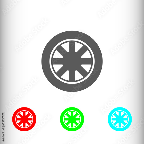 Auto rim sign icon, vector illustration. Flat design style for w