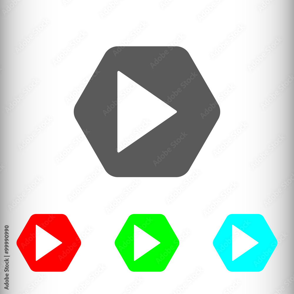 Video music play sign icon, vector illustration. Flat design sty Video music play sign icon, vector illustration. Flat design sty