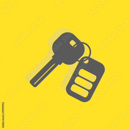 Auto keys with remote sign icon, vector illustration. Flat desig