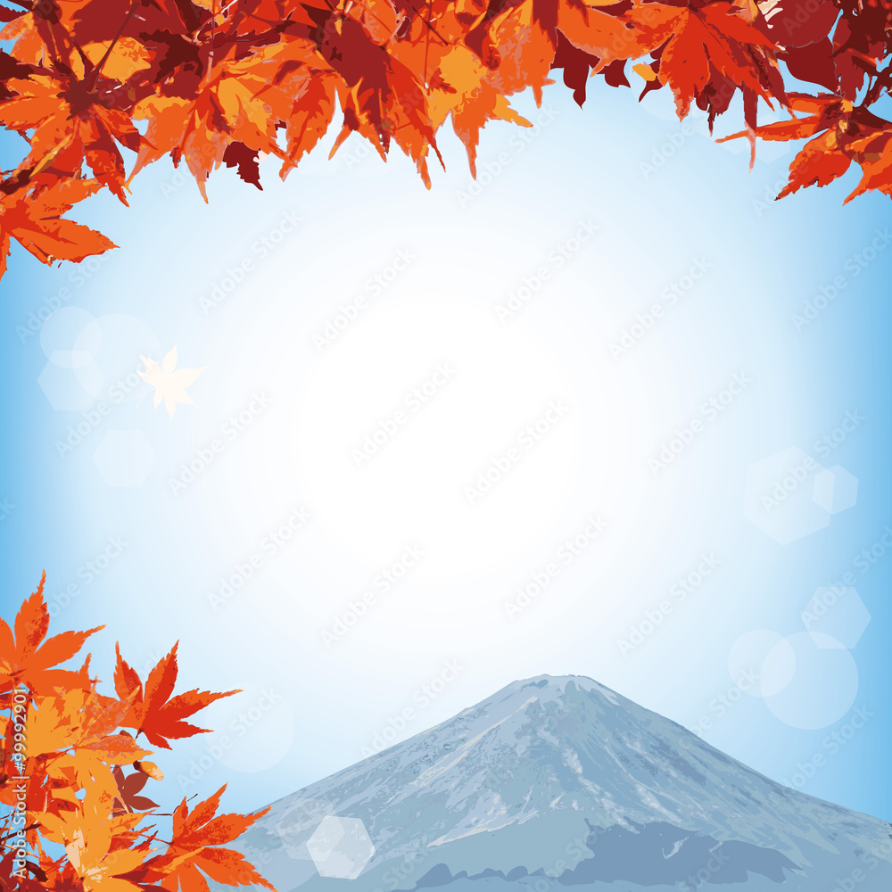 紅葉 富士山 イラスト Stock Vector Adobe Stock