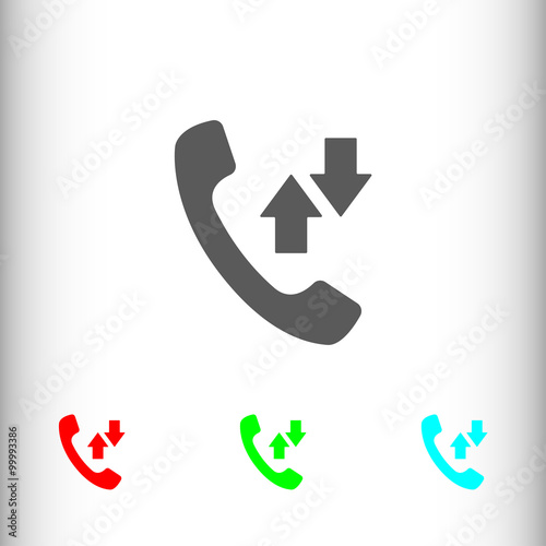 Incoming and outgoing calls sign icon, vector illustration. Flat