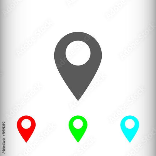 Tag, pin, place sign icon, vector illustration. Flat design styl