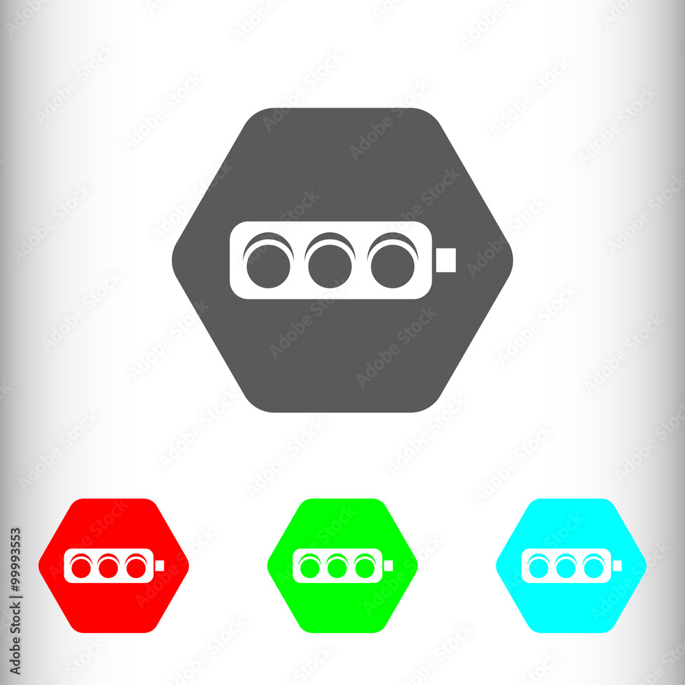 Traffic light sign icon, vector illustration. Flat design style Traffic light sign icon, vector illustration. Flat design style